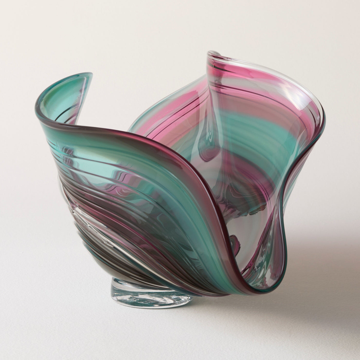 Teal and Purple Folded Bowl