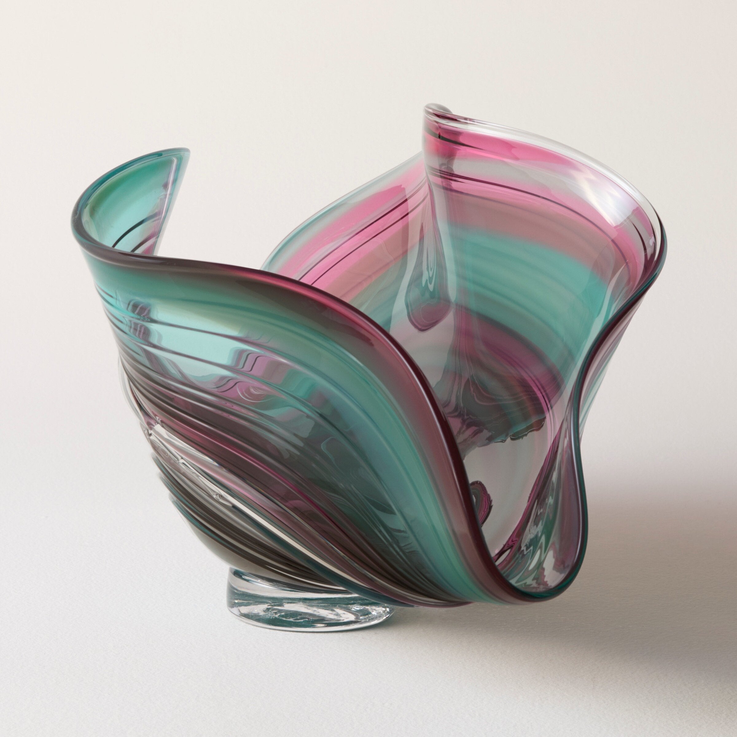 Teal and Purple Folded Bowl