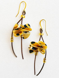Yellow Silk Blossom Earrings