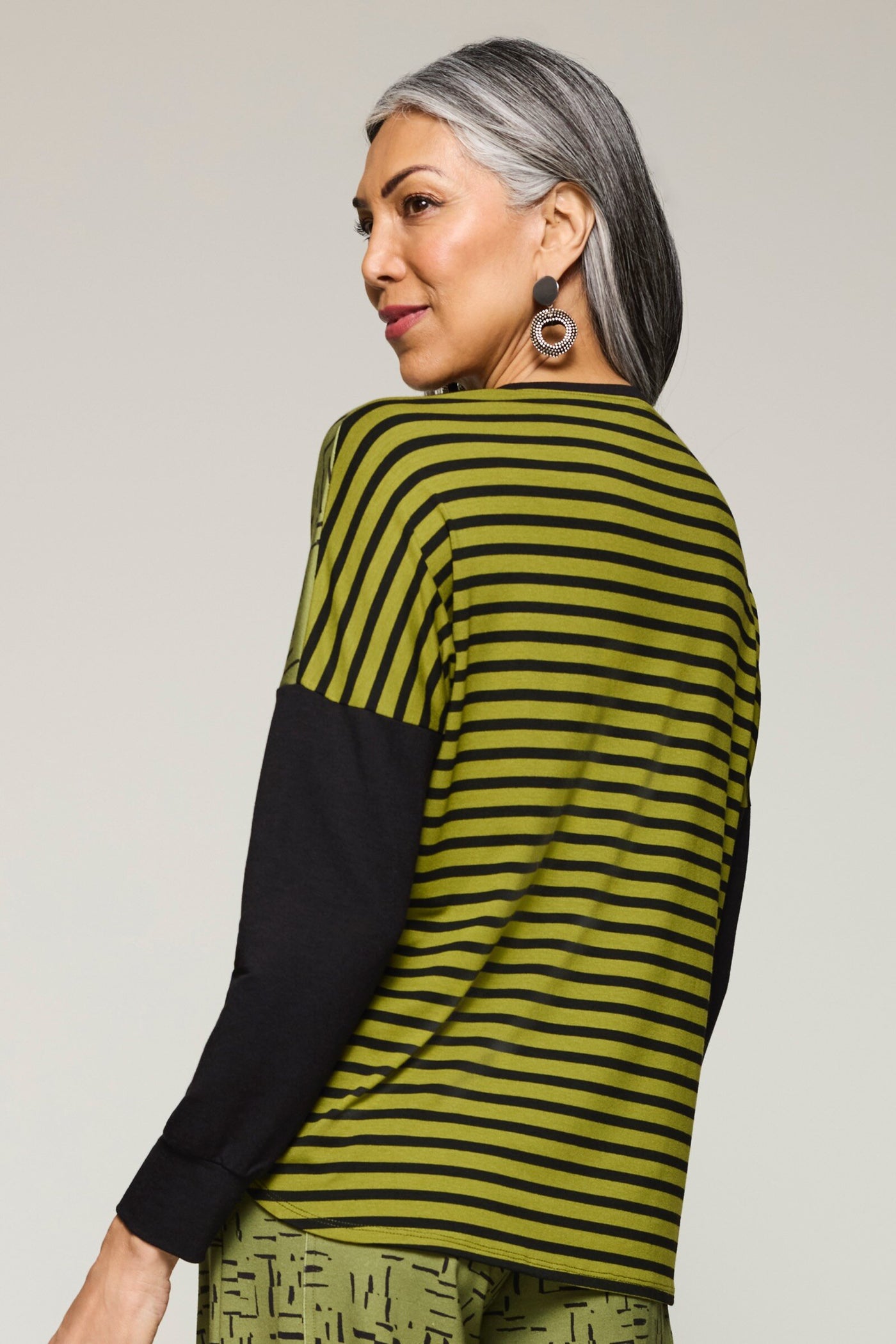 Mosswood/Black Folded Paper Print/Mosswood Stripe