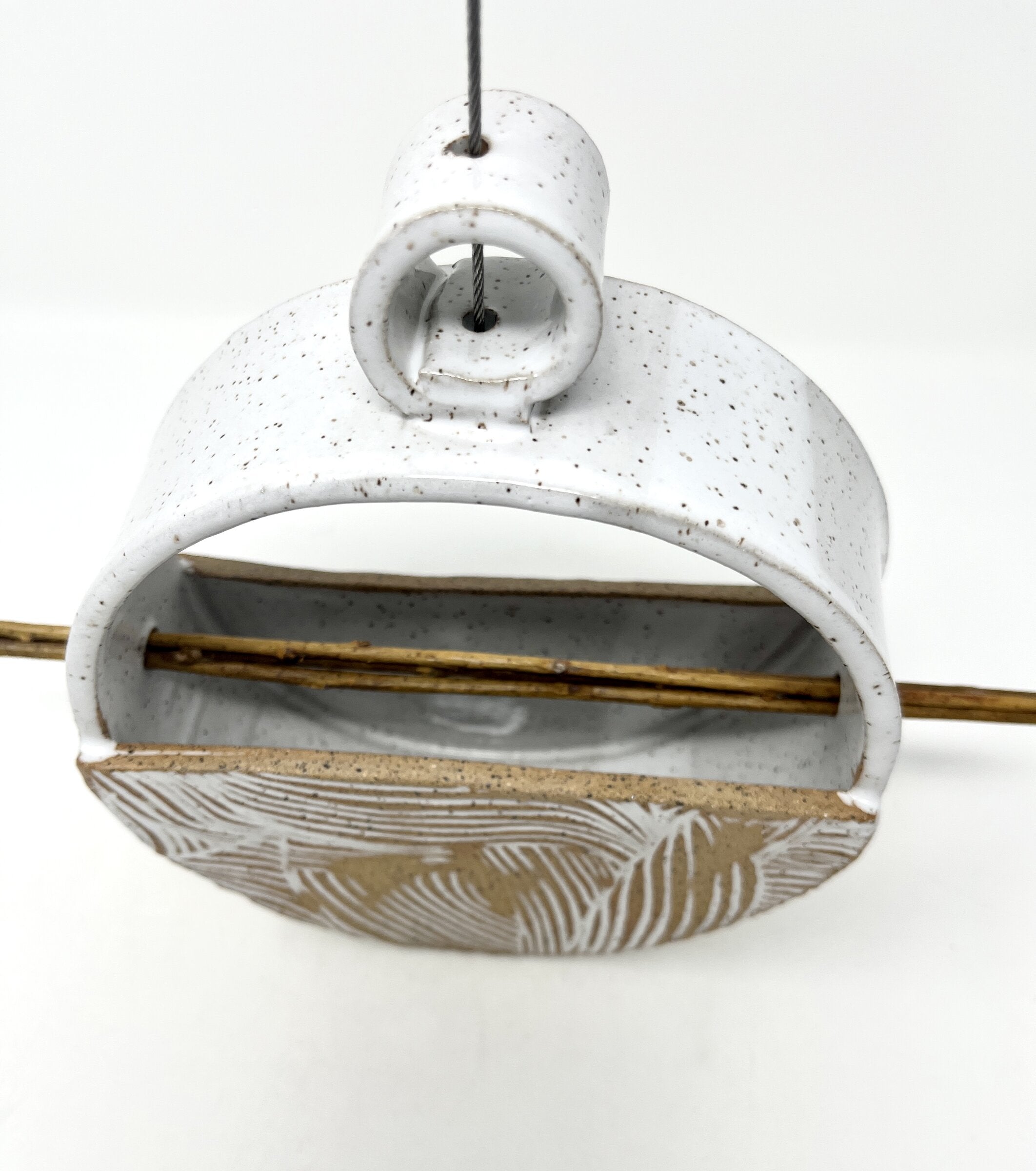 Rustic Circle Bird Feeder with Swirls