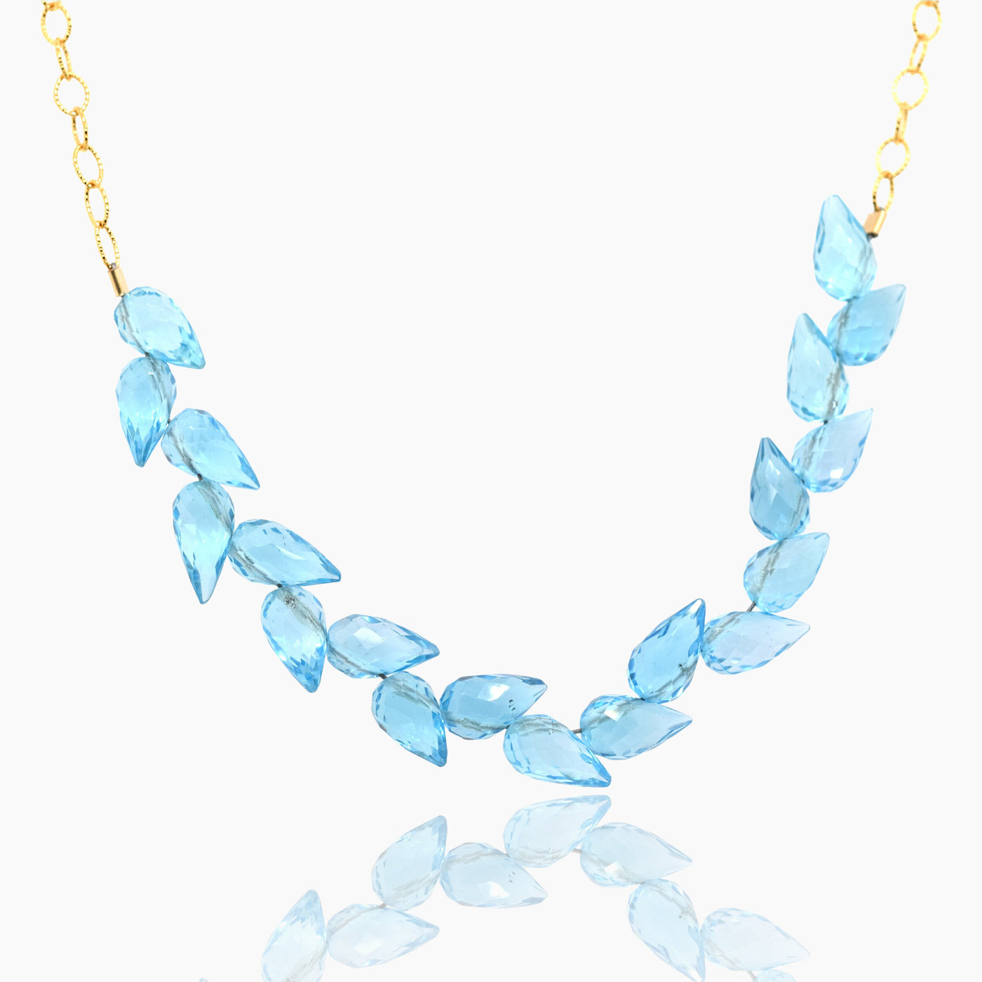 Swiss Blue Topaz Gold Necklace