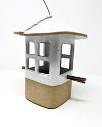 White Speckled Bird Feeder