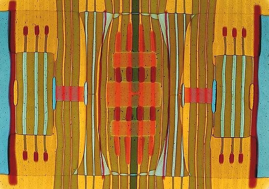 Amber and Turquoise Line Work