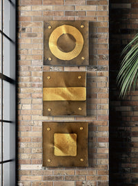 Circle Line Square Bronze and Gold Wall Squares