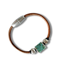 Slim Leather Turquoise Bead Bracelet