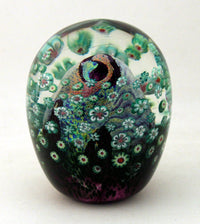 Purple and Celadon Floral Paperweight