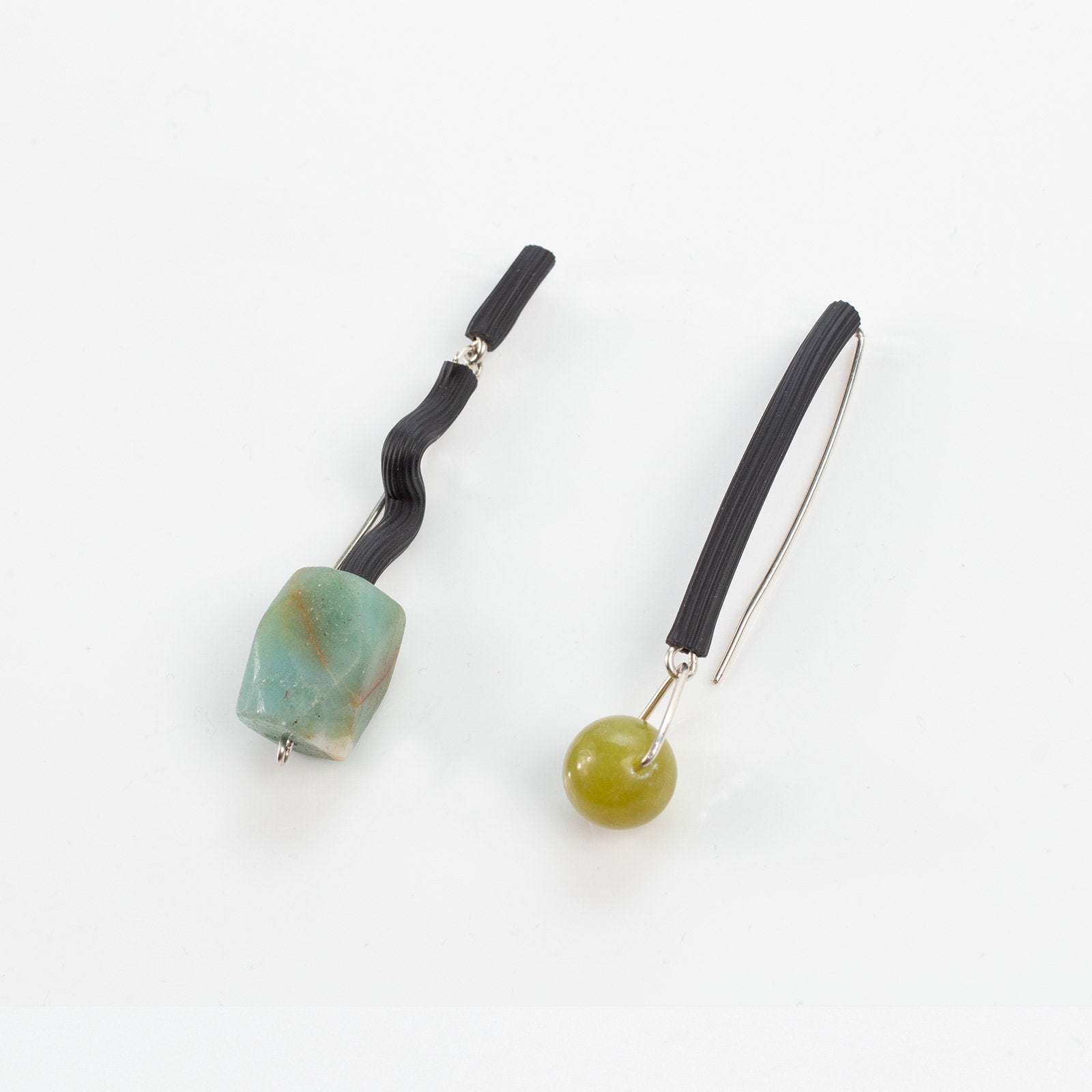 Agate and Lemon Jade Earrings