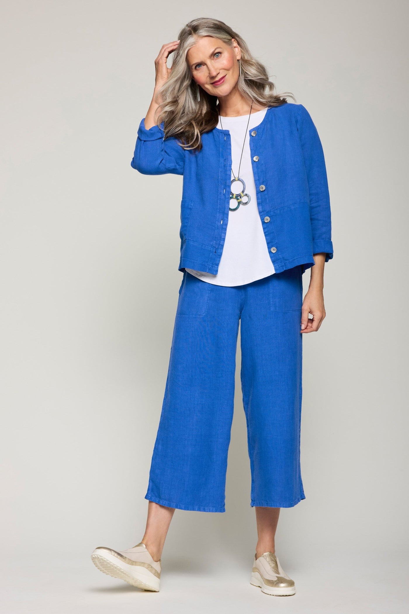 Flat Front Crop Pants
