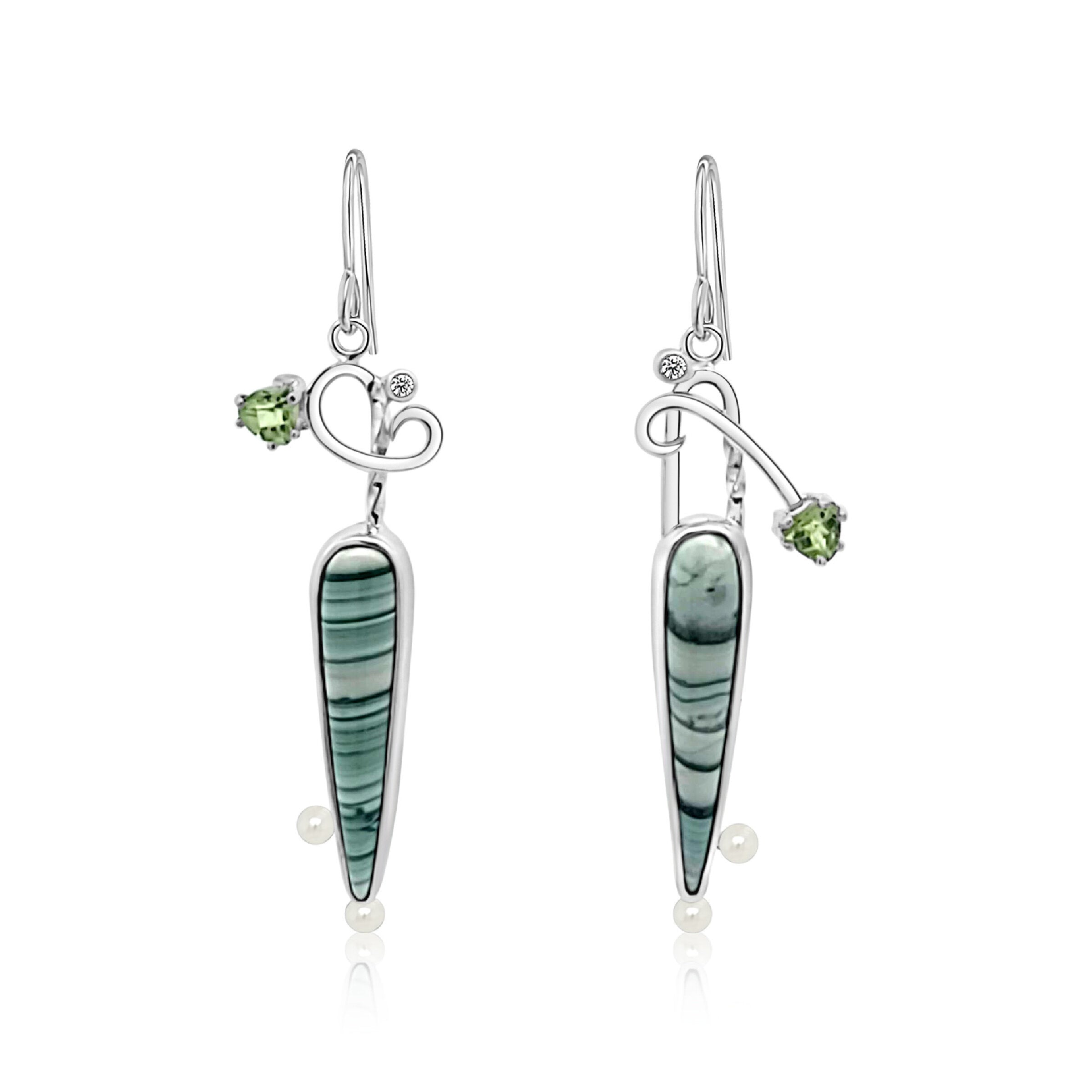 Saturn Chalcedony Earrings