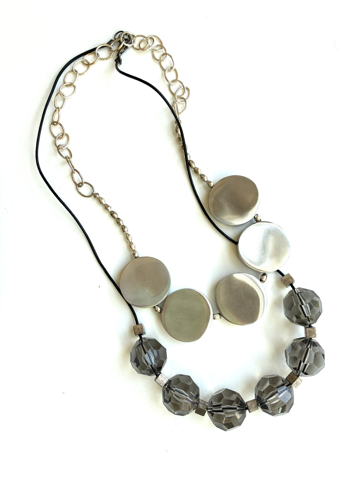 Silver Duo Necklace Set