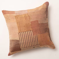 Landscape Fray Kantha Pillow in Taupe