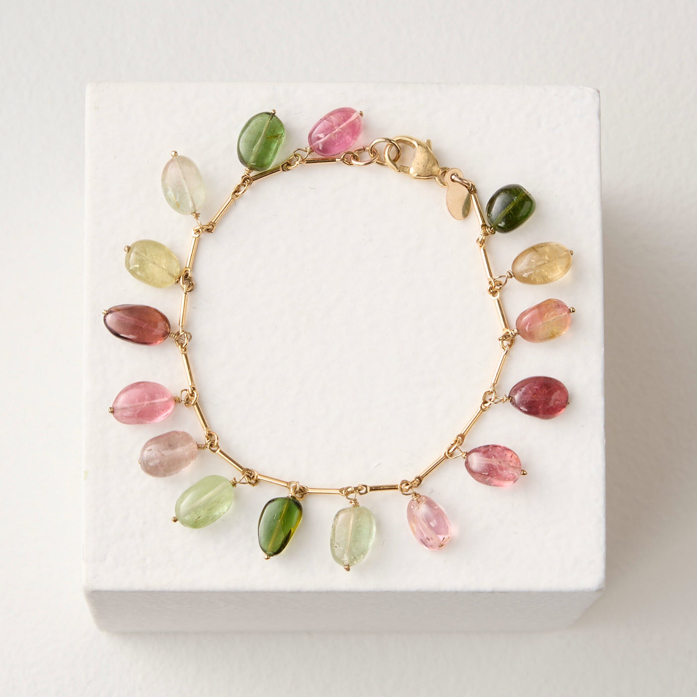 Smooth Tourmaline Charm Bracelet