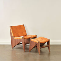 Leather Lounge Chair and Ottoman
