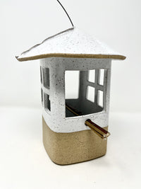 White Speckled Bird Feeder