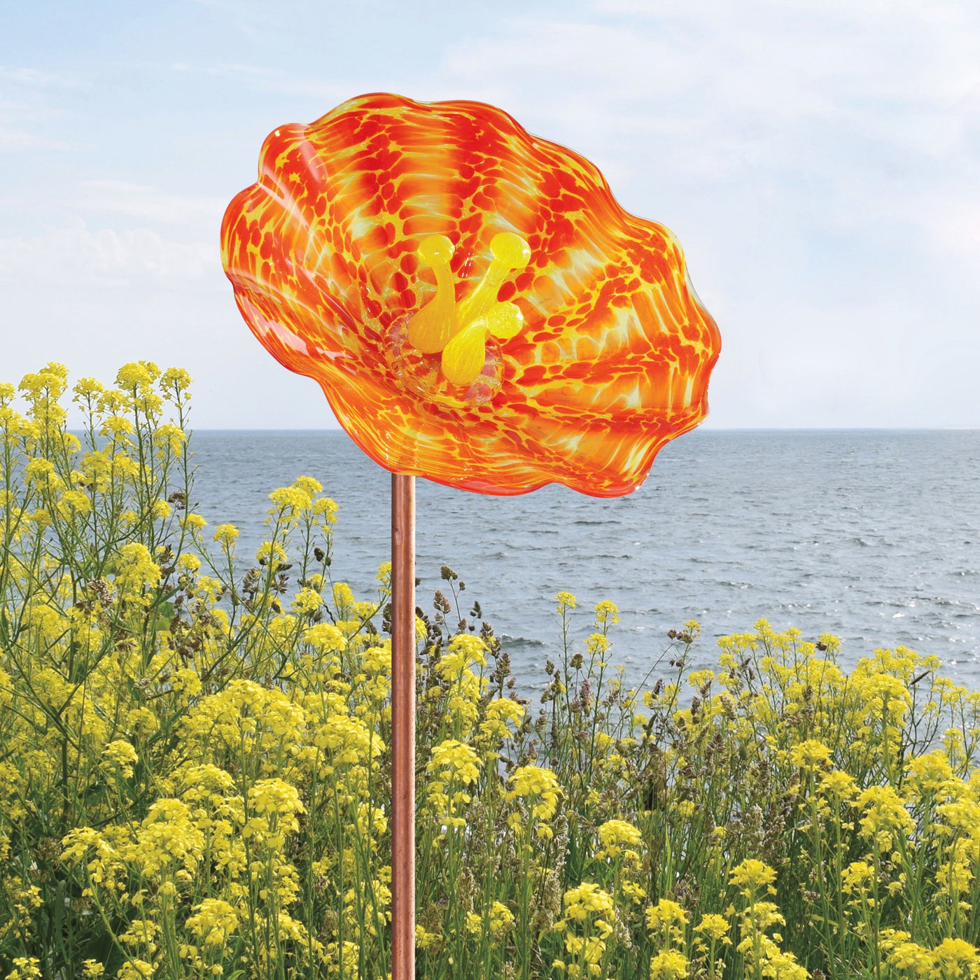 orange with yellow stamen