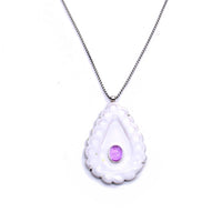 White & Pink Enamel Pendant