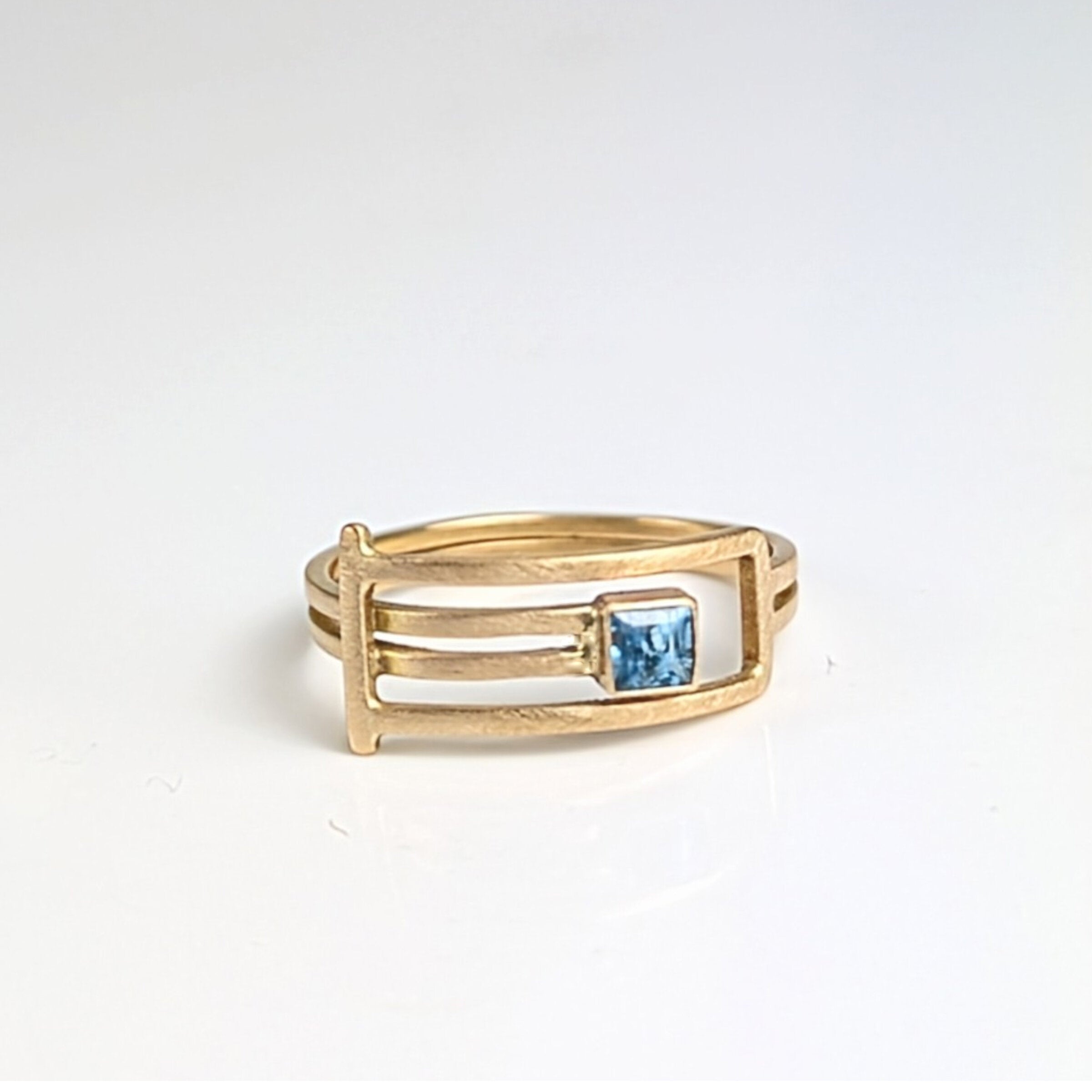 Blue Topaz Foldover Ring