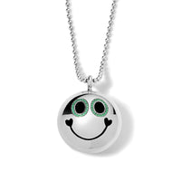 Green-Eyed Smiley Face Pendant