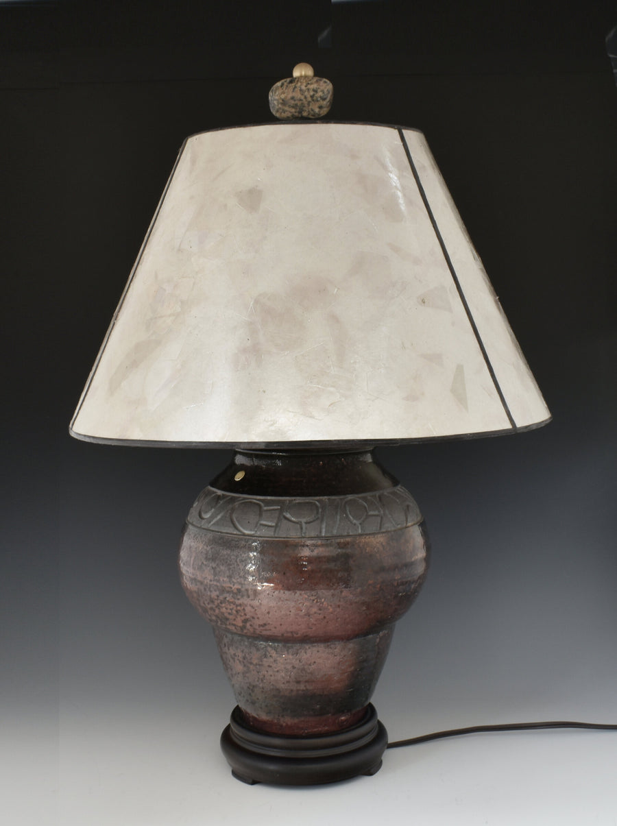 Beach Stone Raku Table Lamp