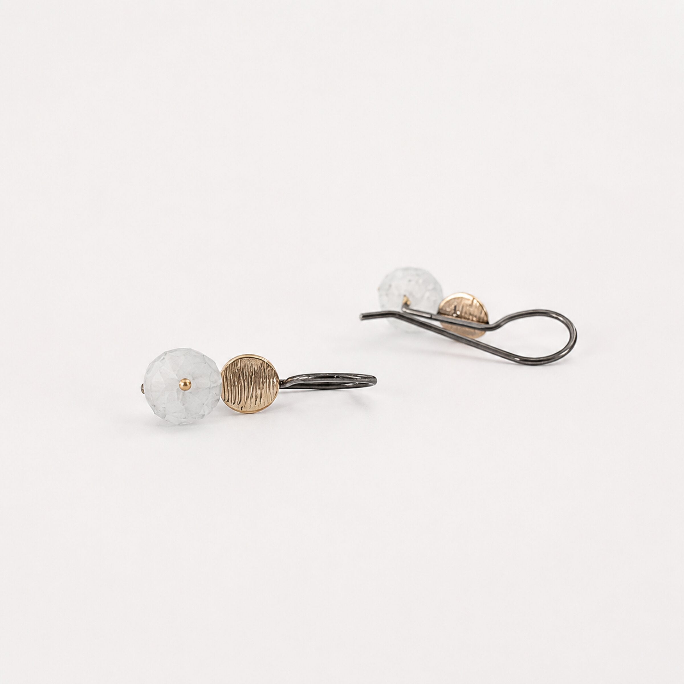 Gold & Silver Moonstone Earrings