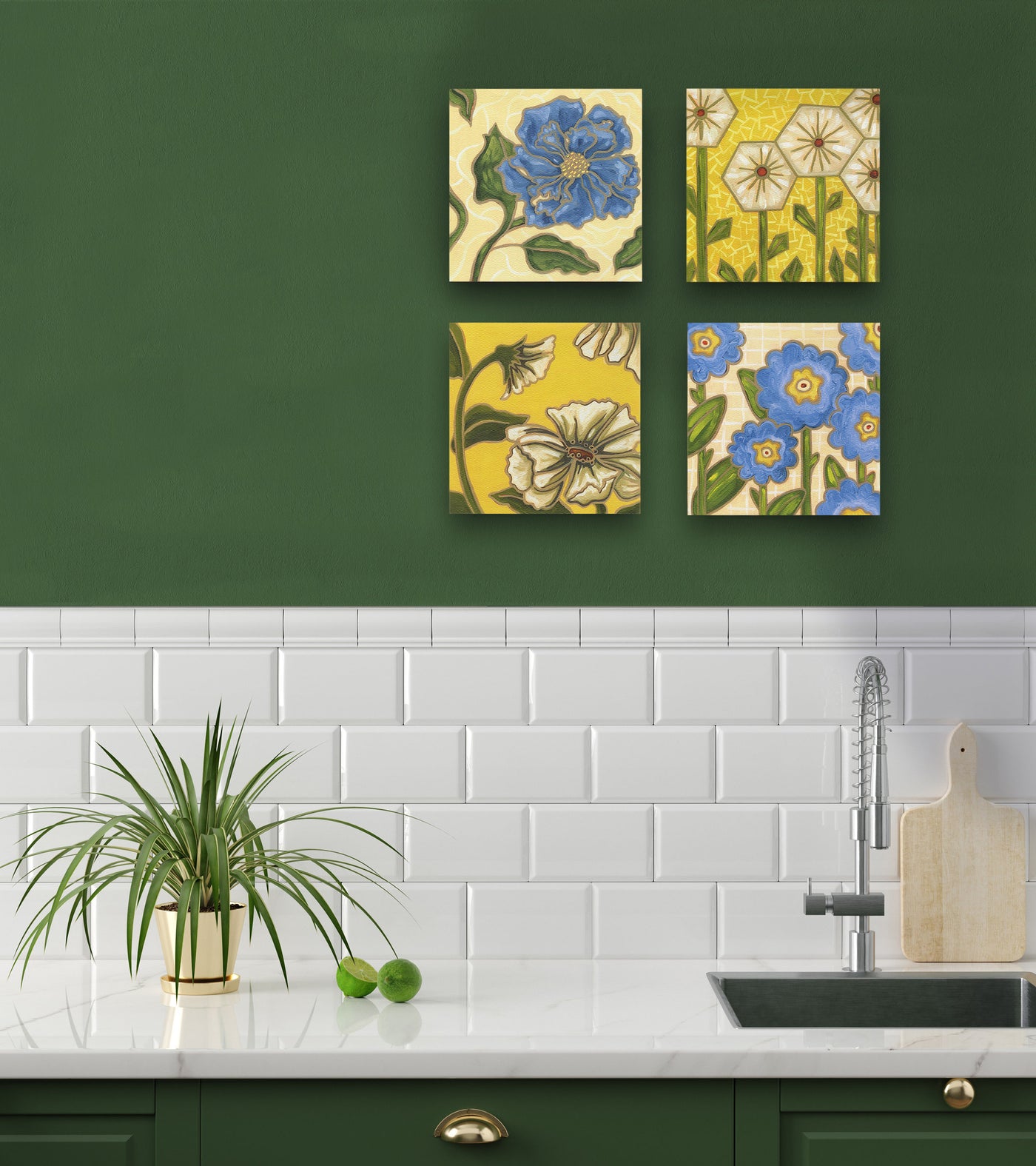 Clockwise from top left:  Annie, Sophie, Taylor and Cynthia Wooden Tiles