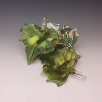 Set of Three Glass Leaves