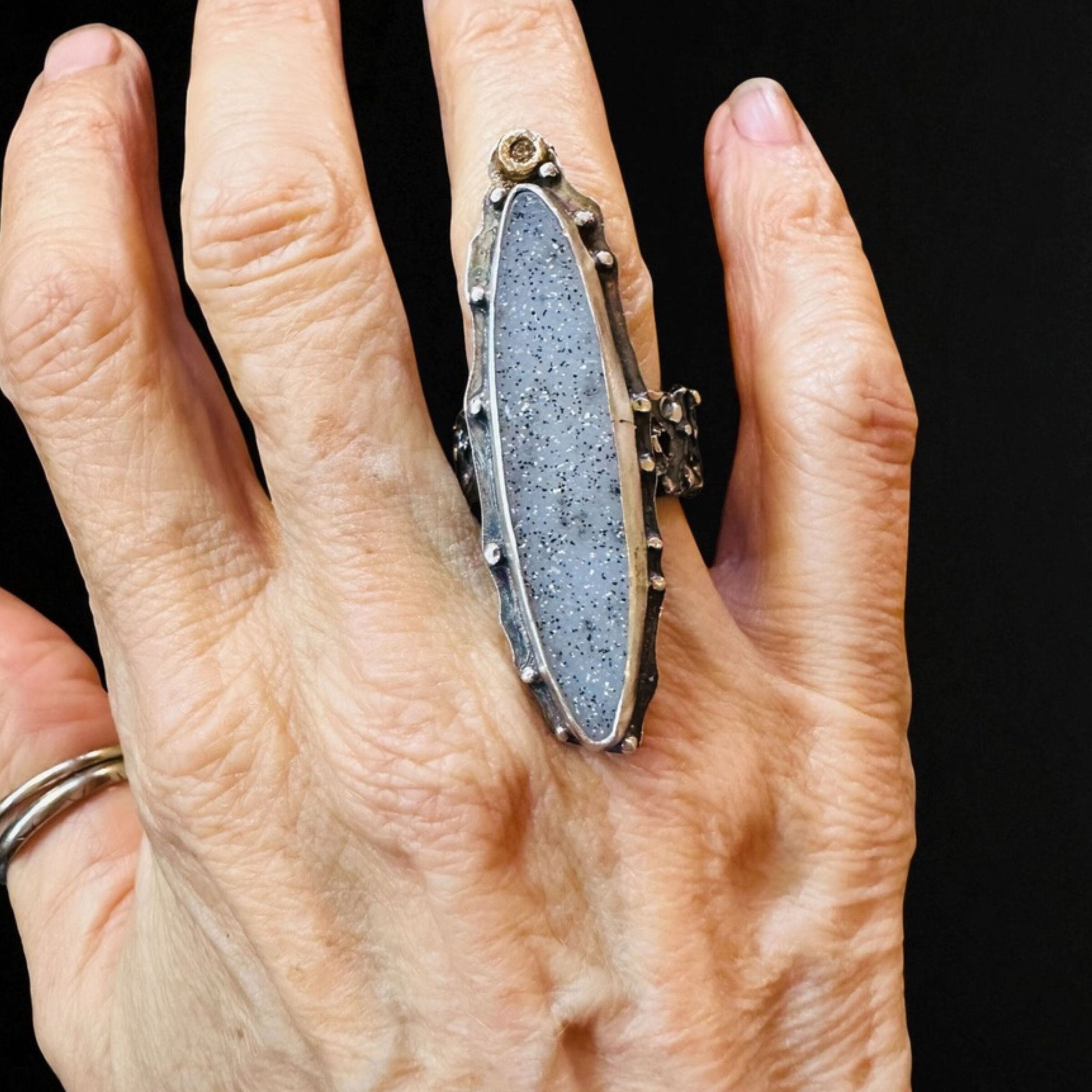 Celestial Drift-A Druzy Statement Ring