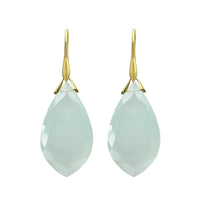 Chalcedony Leaf Trapeze Earrings