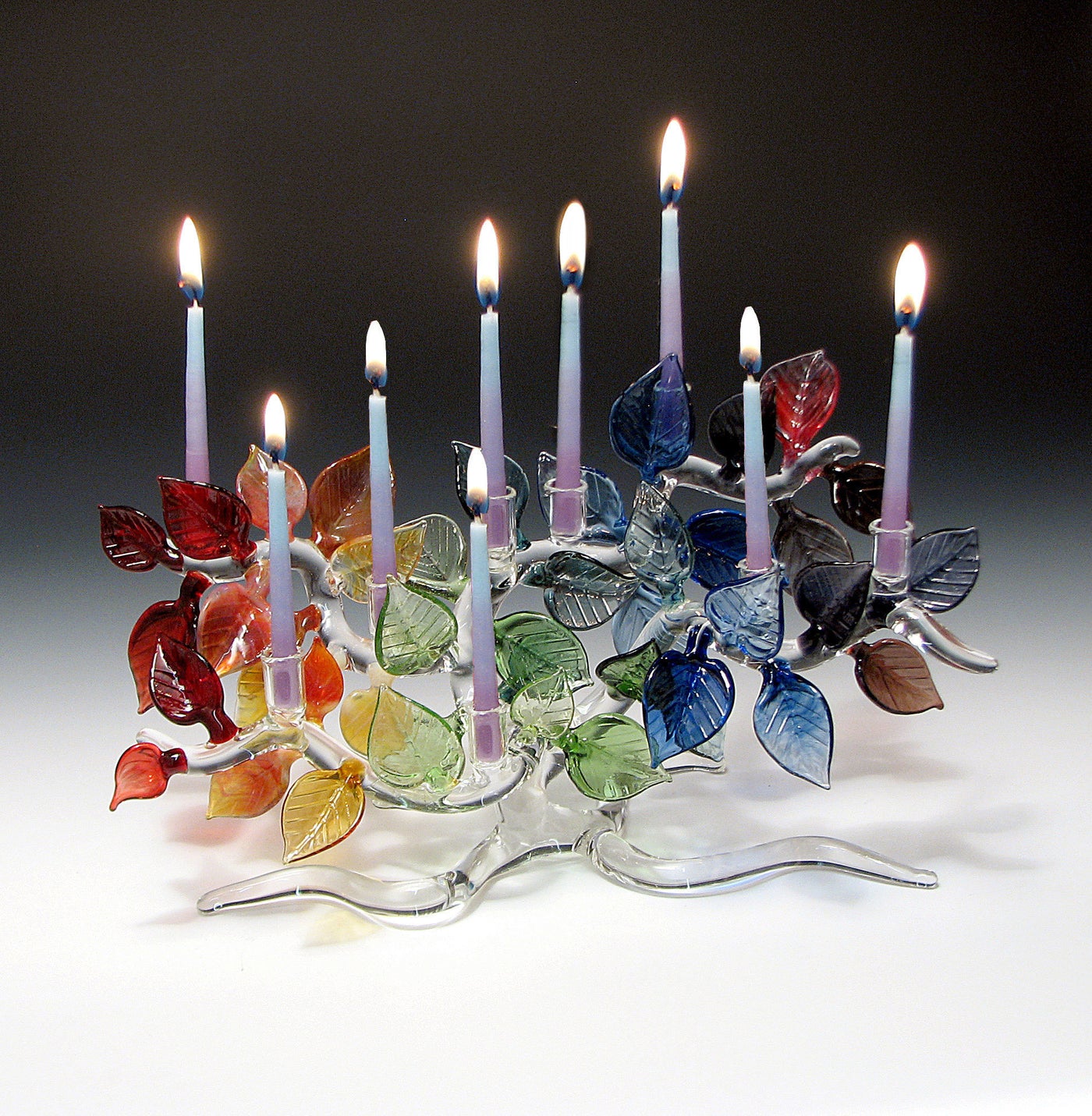 Tree of Life Menorah, Rainbow Leaves
