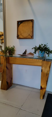 Divide Glass Top Console Table