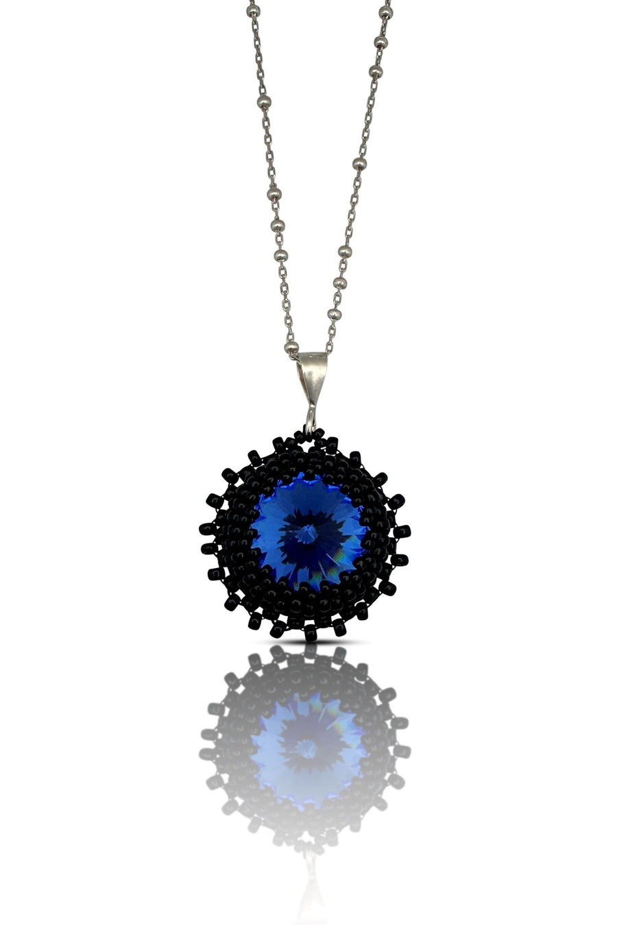 Blue Crystal & Black Beads