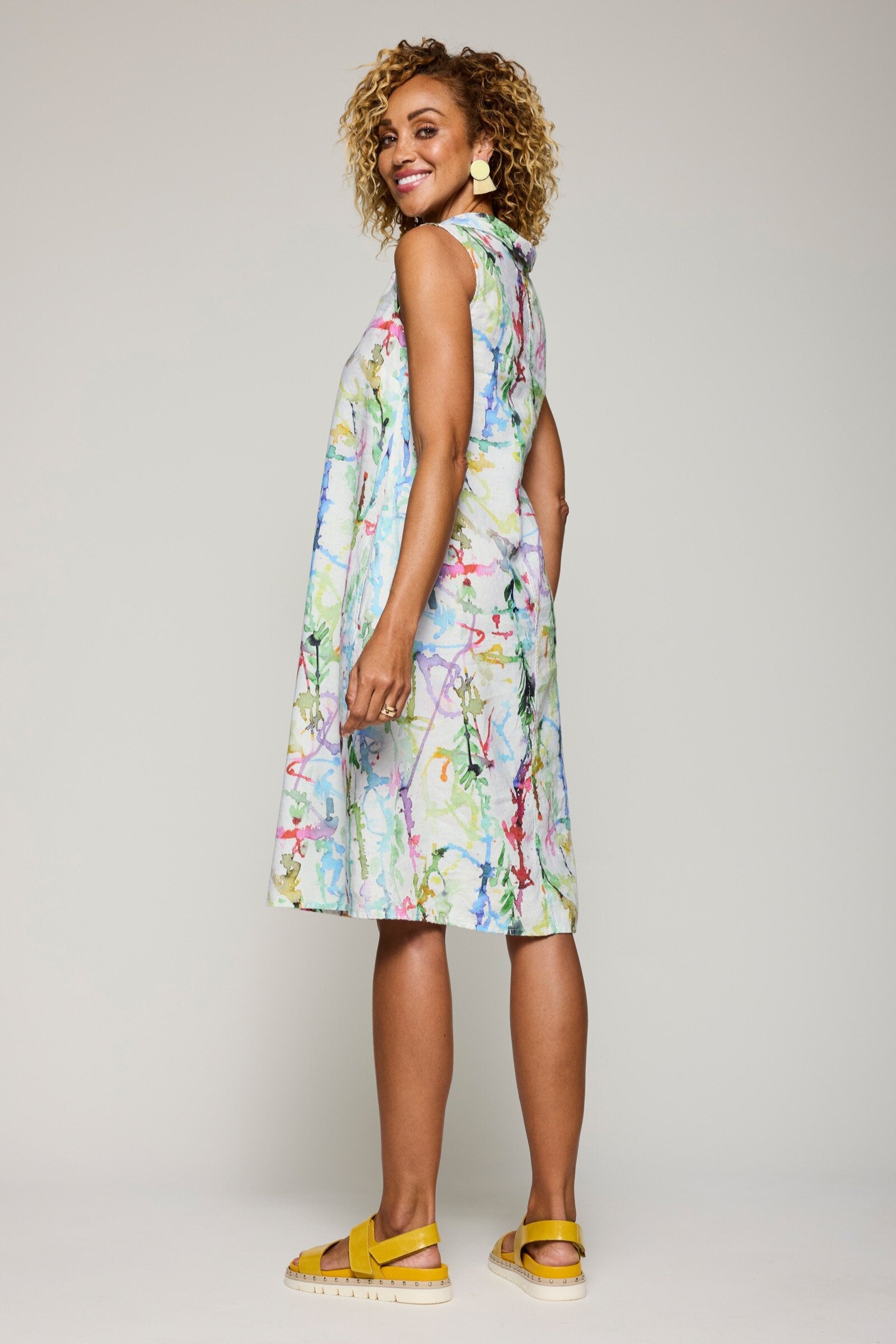 Linen Watercolor Dress