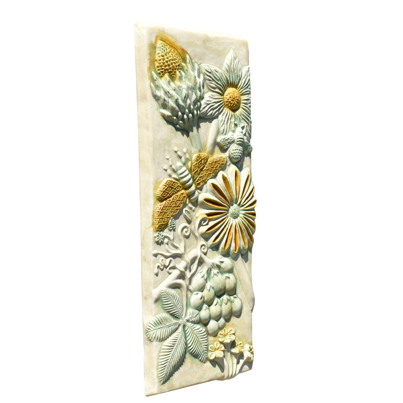 Botanical Tile in Cream, Moss, & Amber