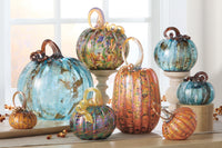 Maple Trio Shown with Seafoam Surreal Pumpkins, Confetti Pumpkin, and Carnival Iridescent Pumpkin