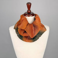 Pleated Silk Loop Scarf