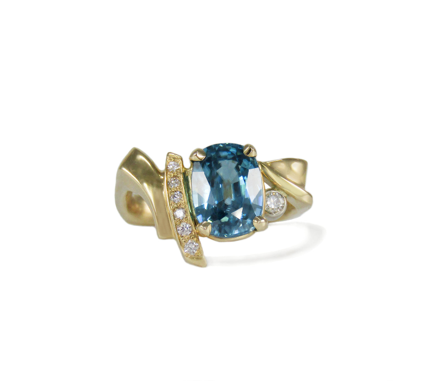 Natural Blue Zircon Ring