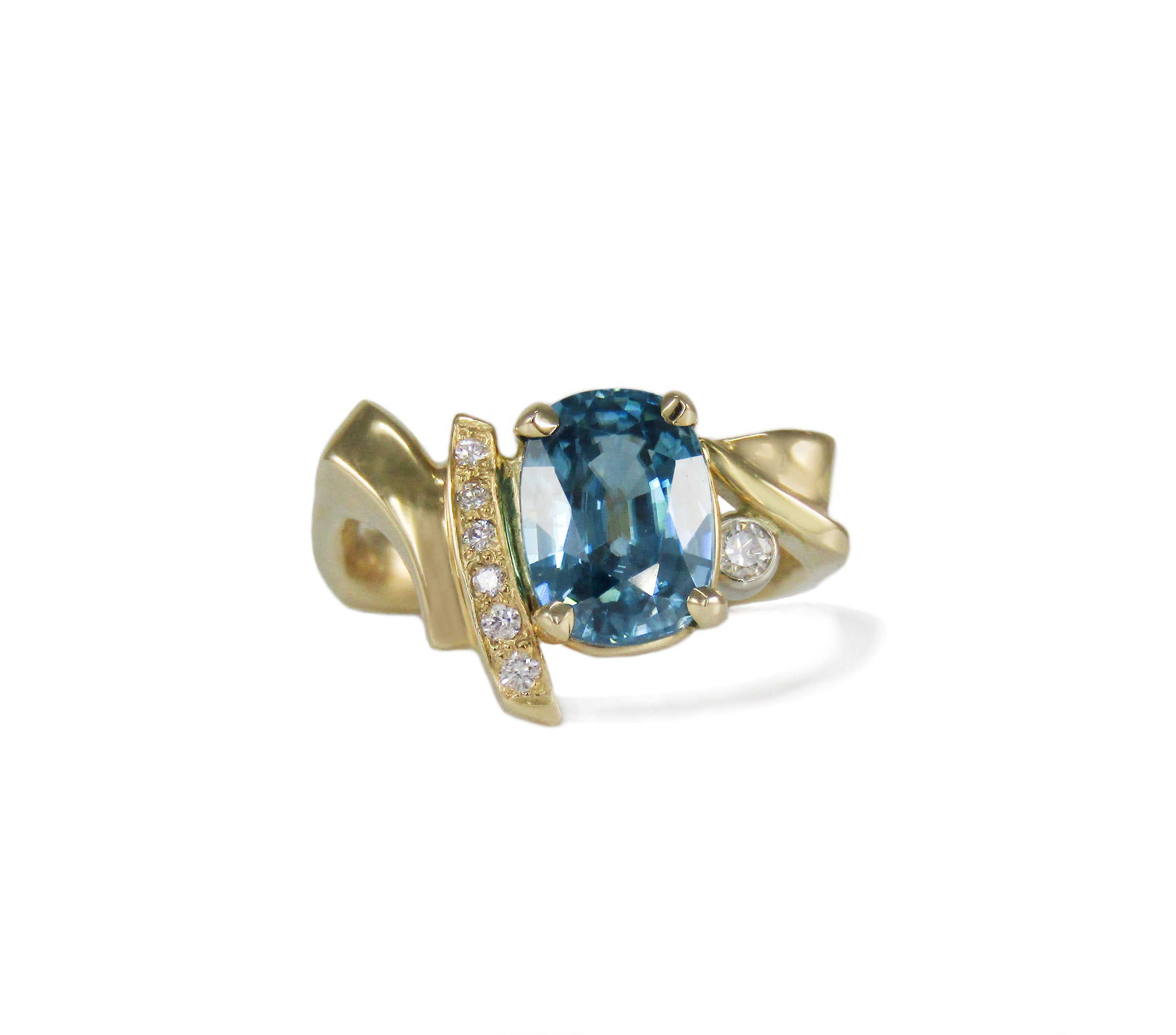 Natural Blue Zircon Ring