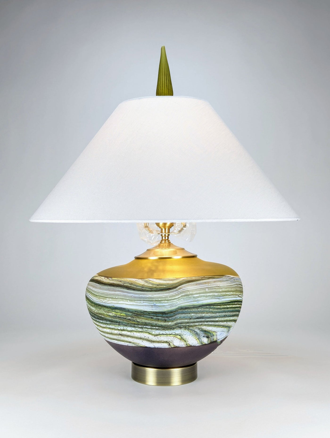Satin Strata Table Lamp in Lime and Amethyst