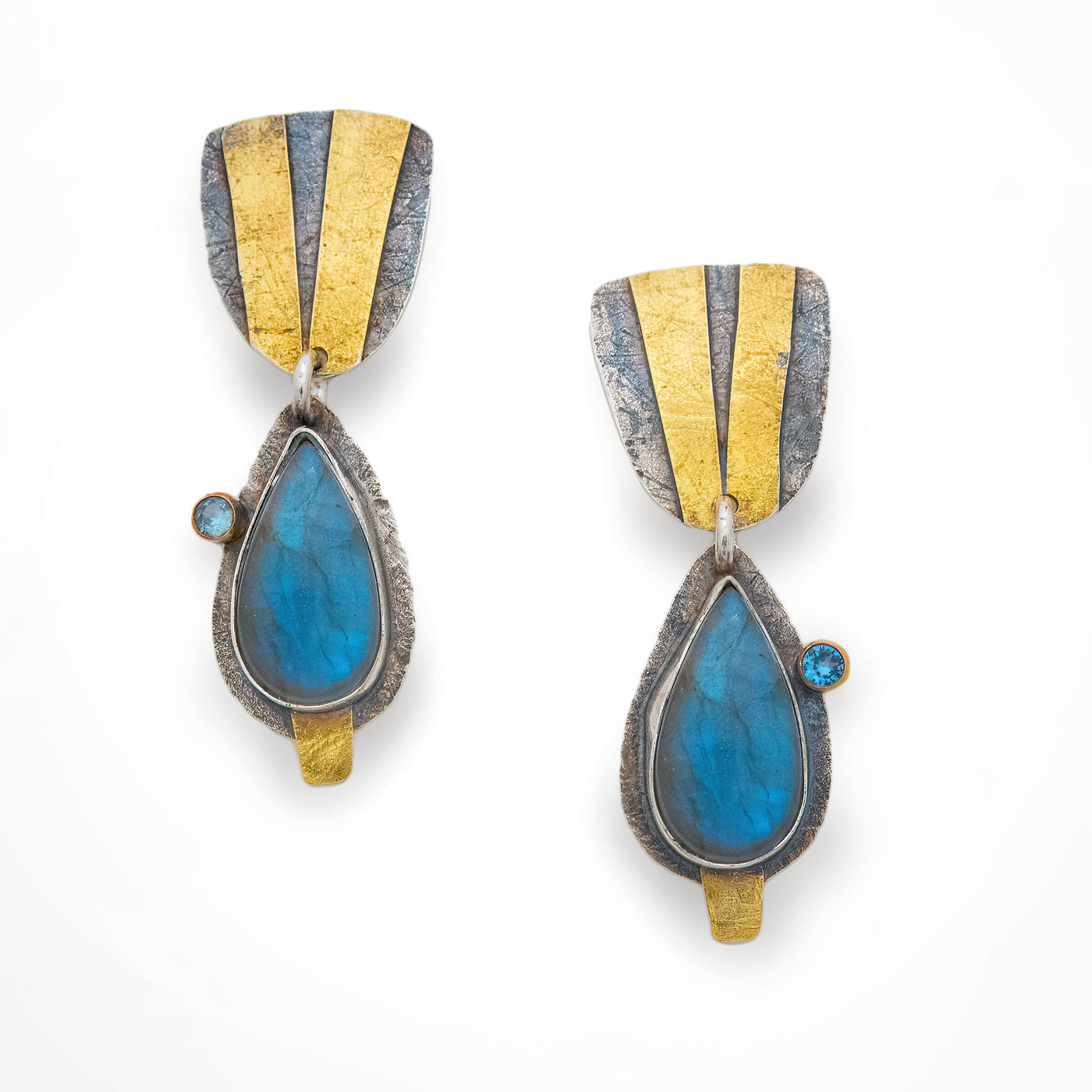 Bold Blue Pear Earrings
