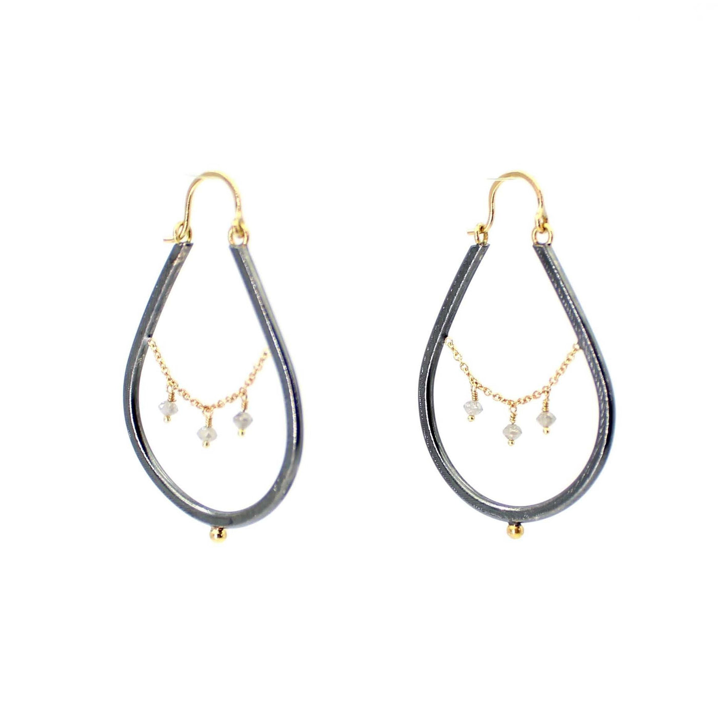 Elegant Dangly Diamond Hoops