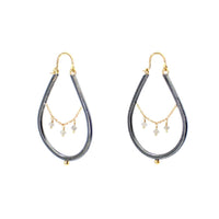 Elegant Dangly Diamond Hoops