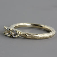 Three-Stone Sapphire Twig Ring with Yellow Gold