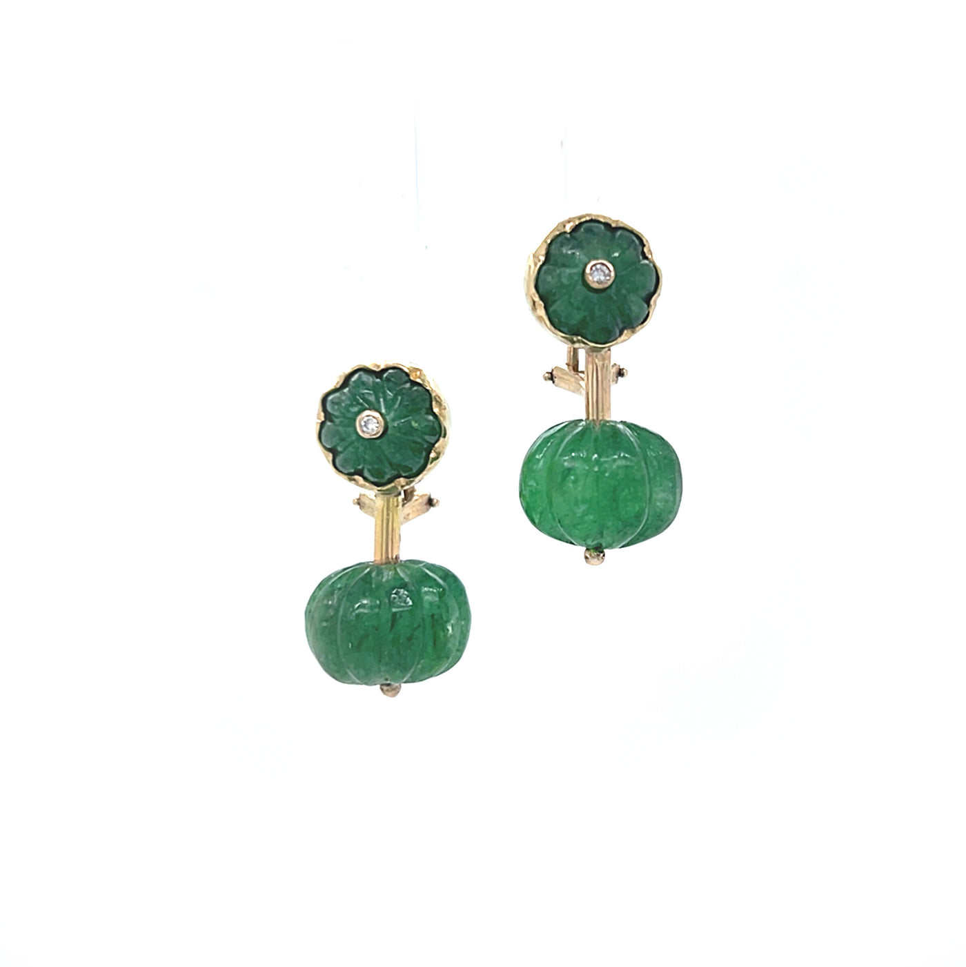Emerald Melon Drop Earrings