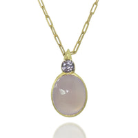 Chalcedony & Spinel Pendant