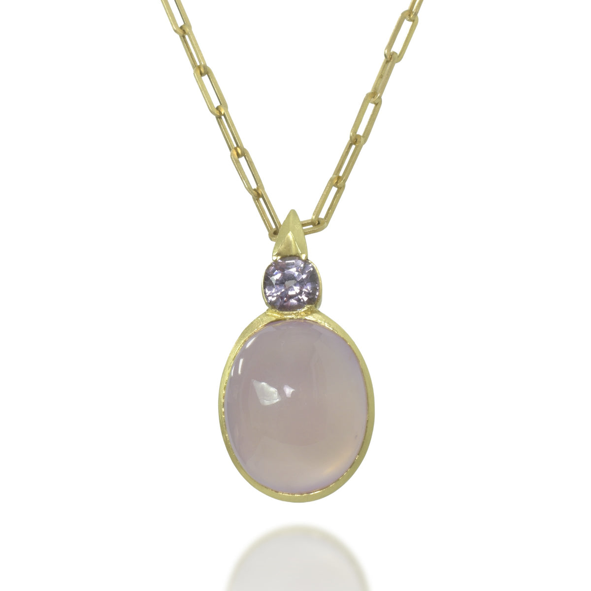 Chalcedony & Spinel Pendant