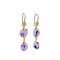 Double Drop Rosecut Amethyst Earrings