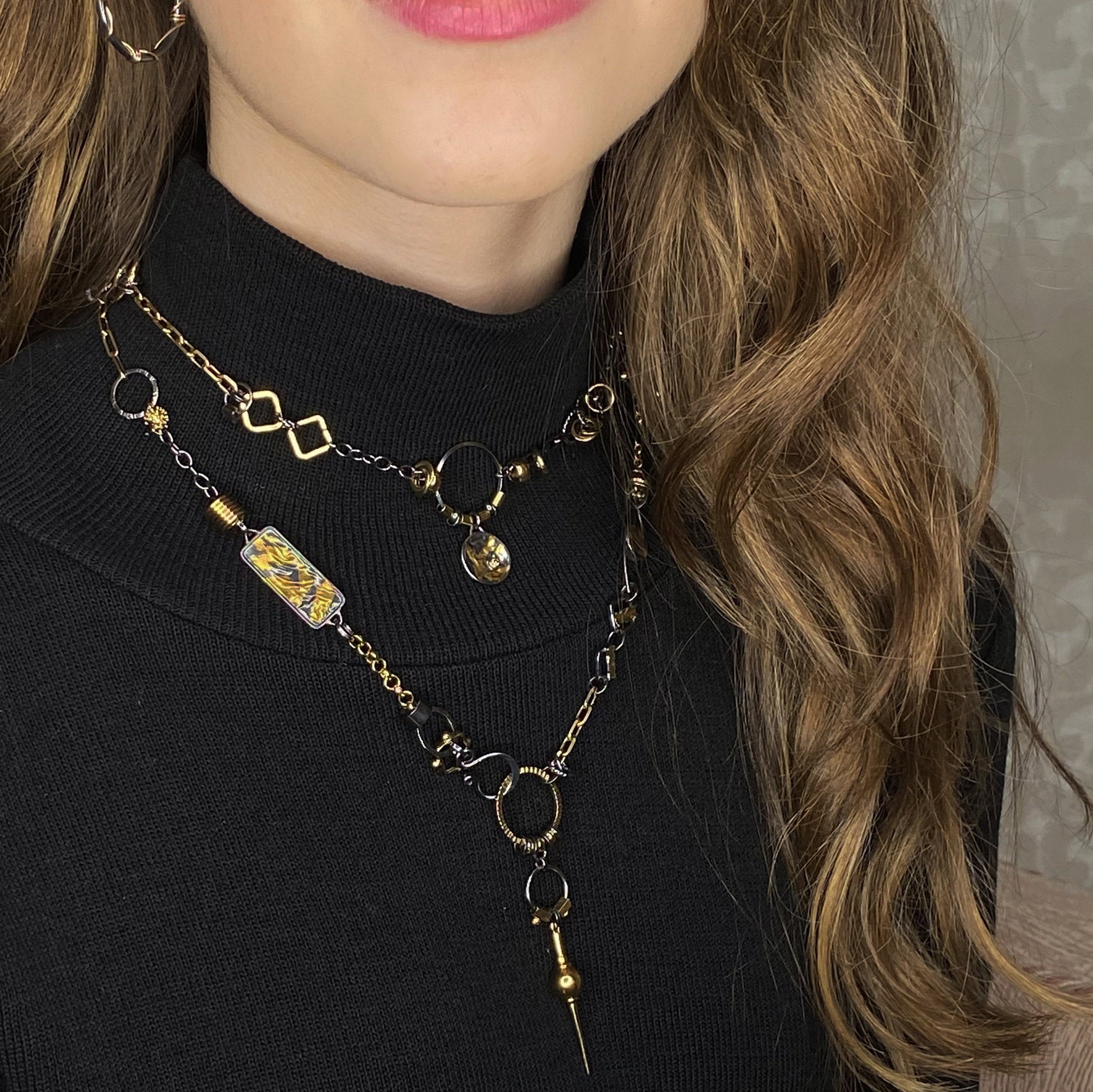 Black and Gold Avalon Necklace