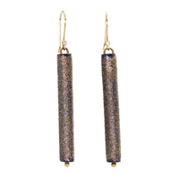Long Gold Dust Tube Earrings