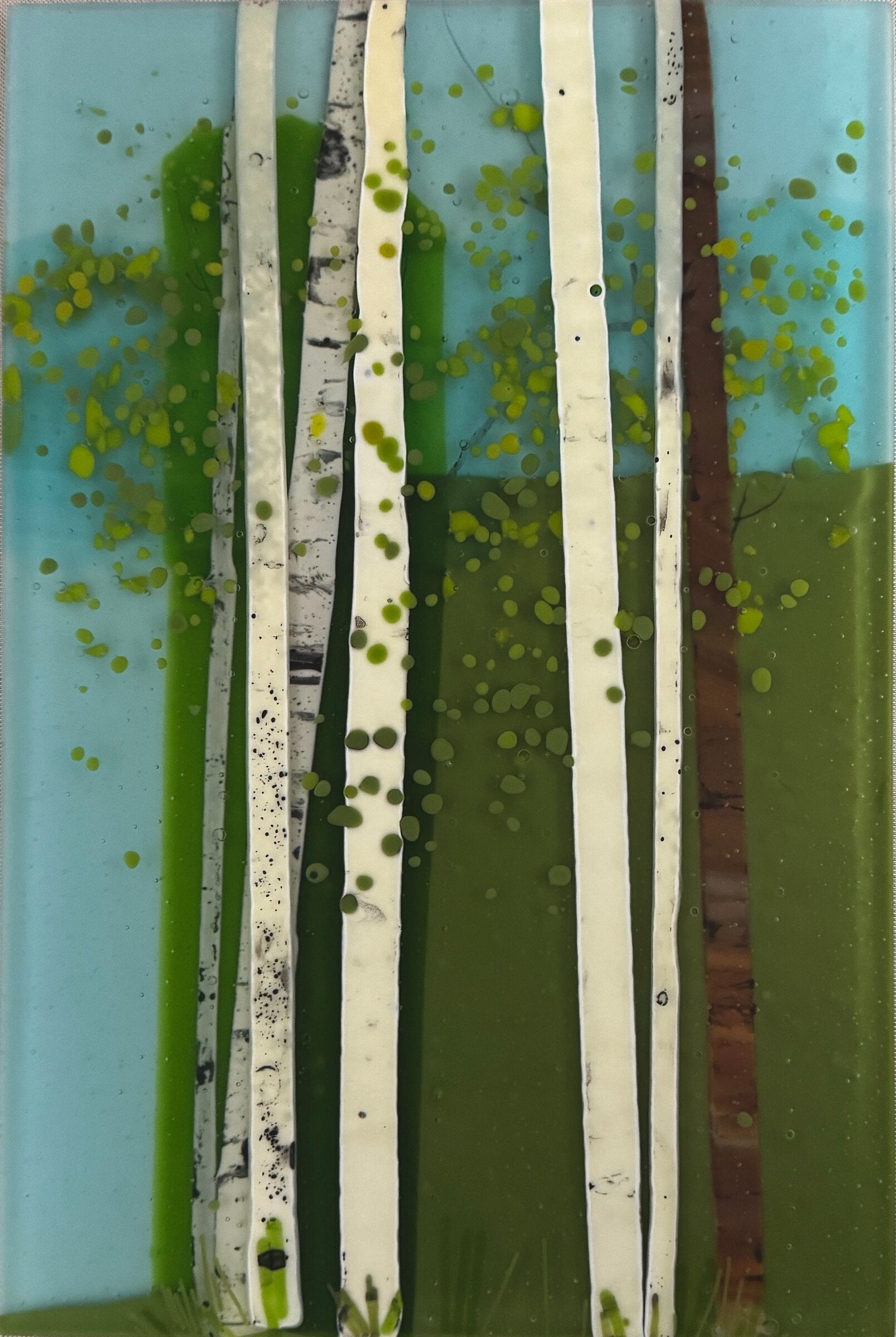 Abstraction of Aspens in Green